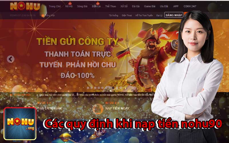 các quy định khi Nạp tiền nohu90